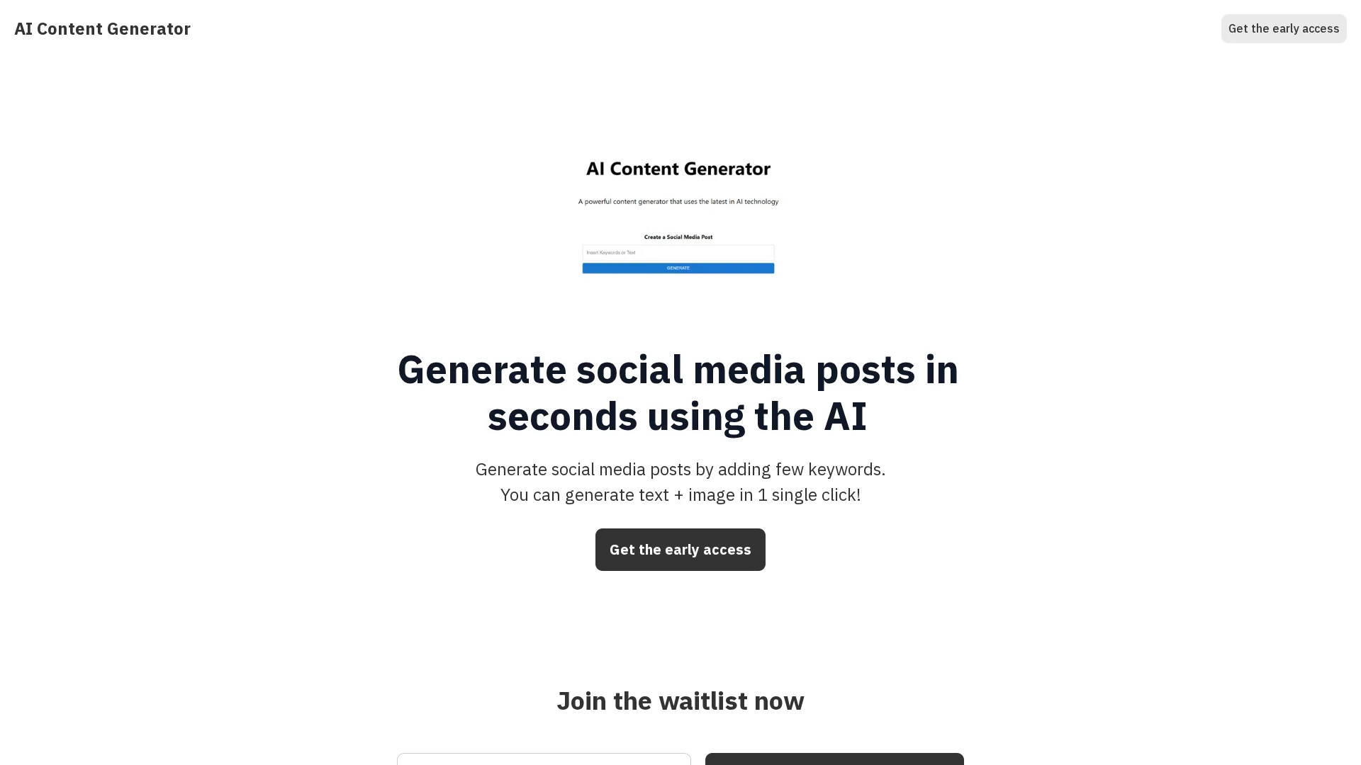 ai-content-generator homepage