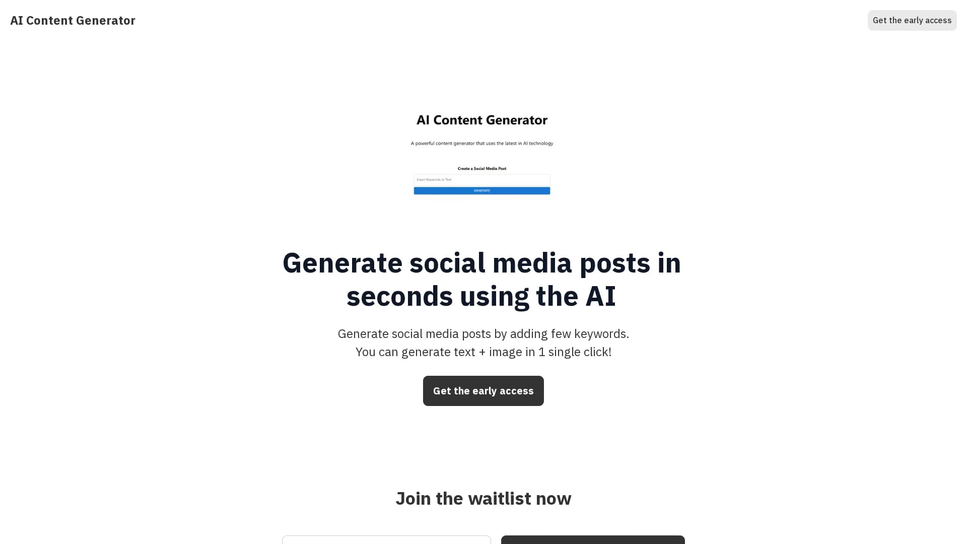 ai-content-generator homepage