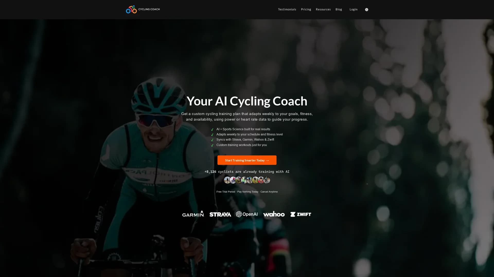ai-cycling-coach homepage