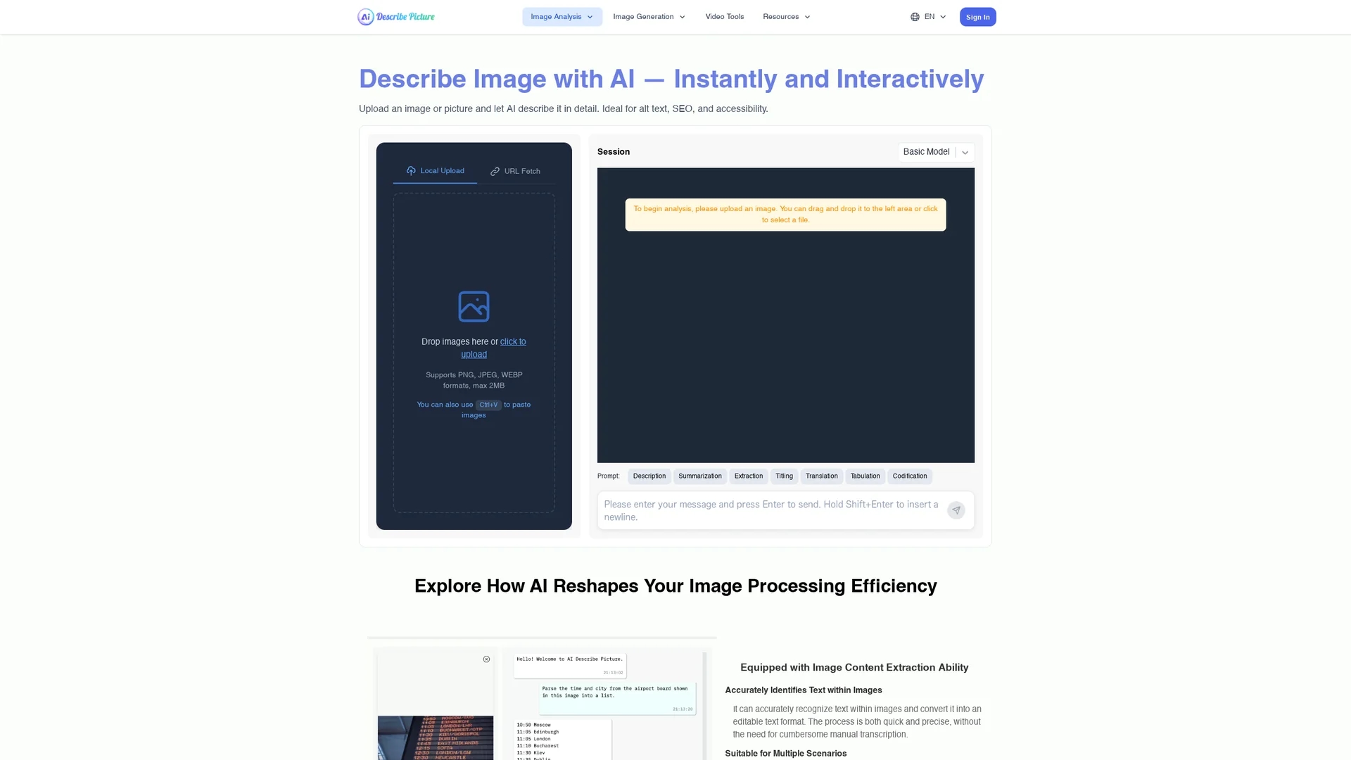 ai-describe-picture homepage
