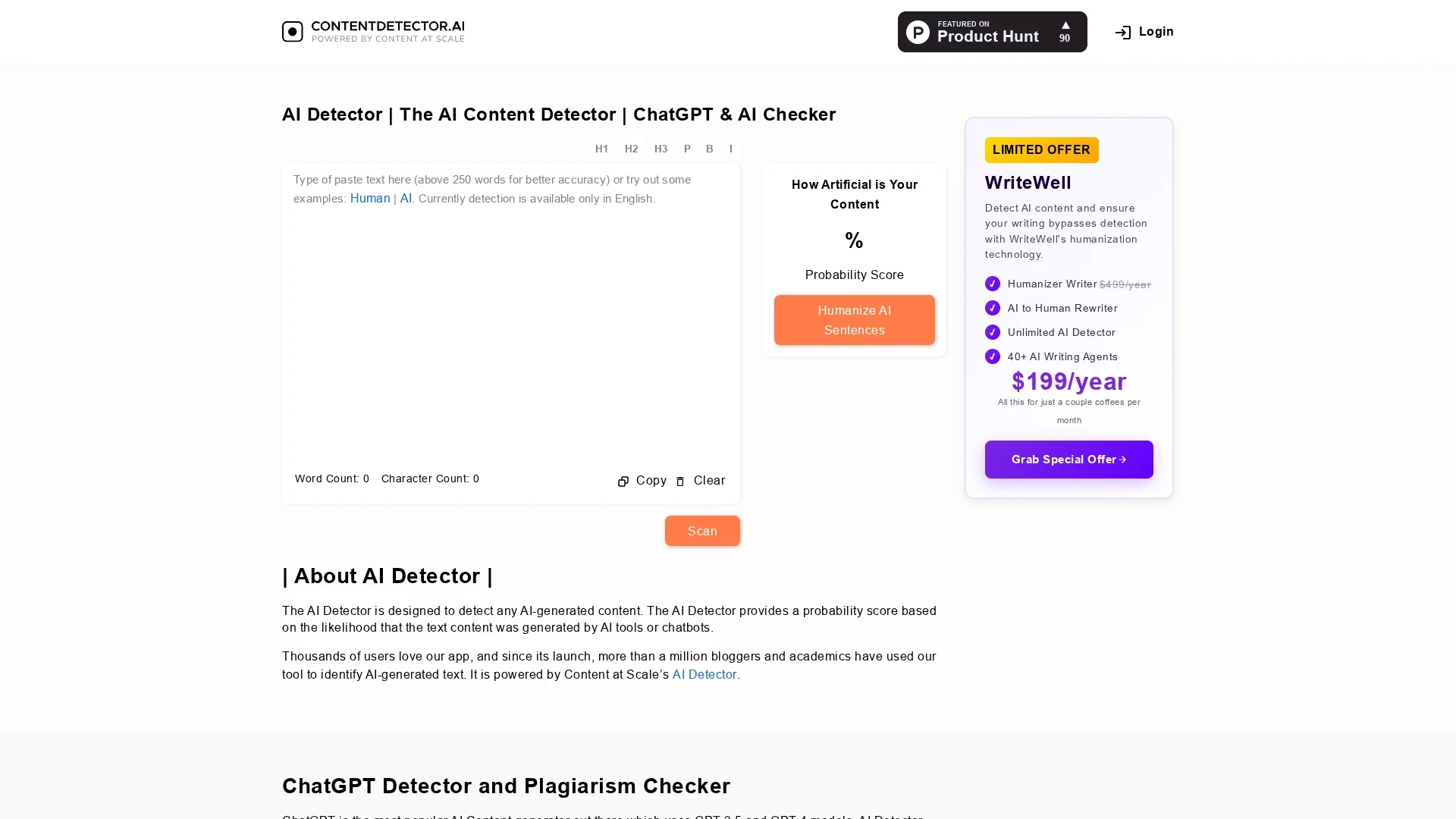 ai-detector-by-contentdetector-ai homepage