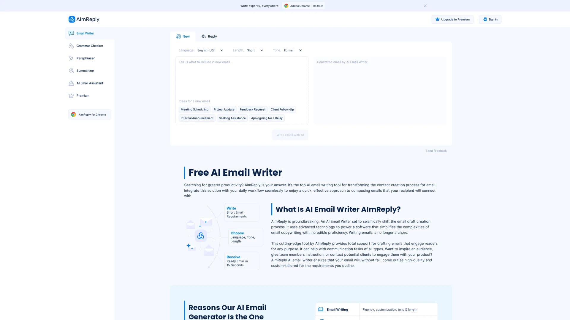 ai-email-assistant-aimreply homepage