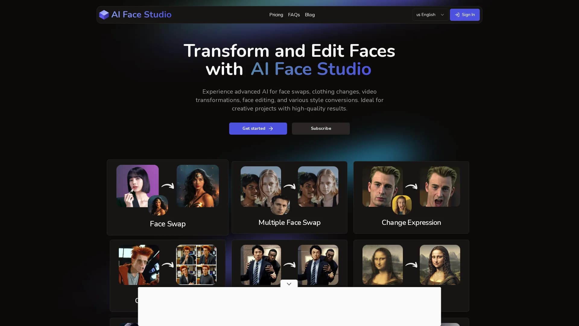 ai-face-studio homepage