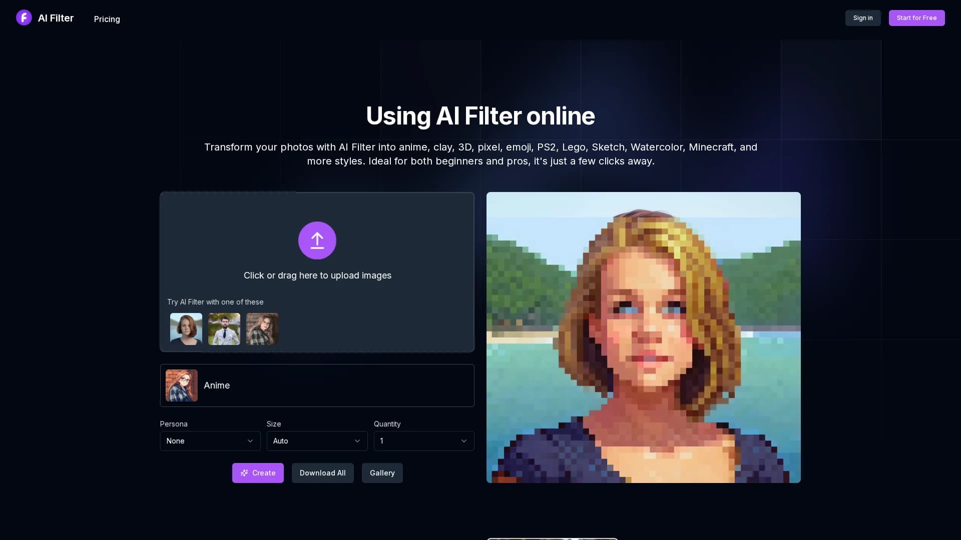 ai-filter homepage