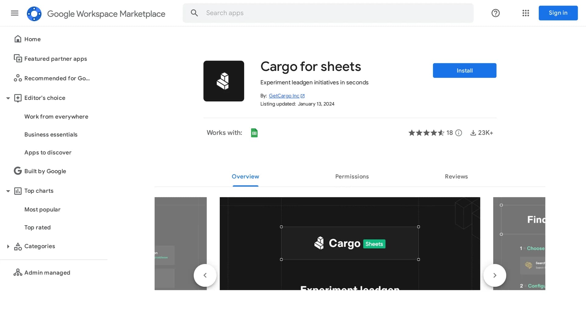 ai-for-sheets-by-cargo homepage