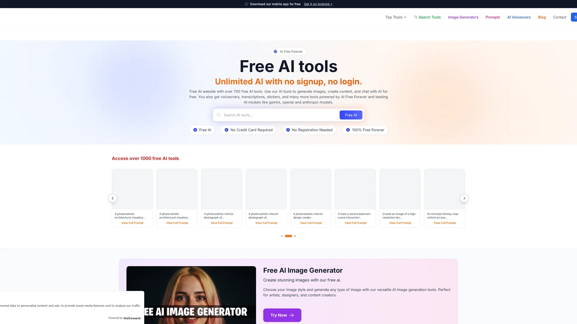 ai-free-forever homepage