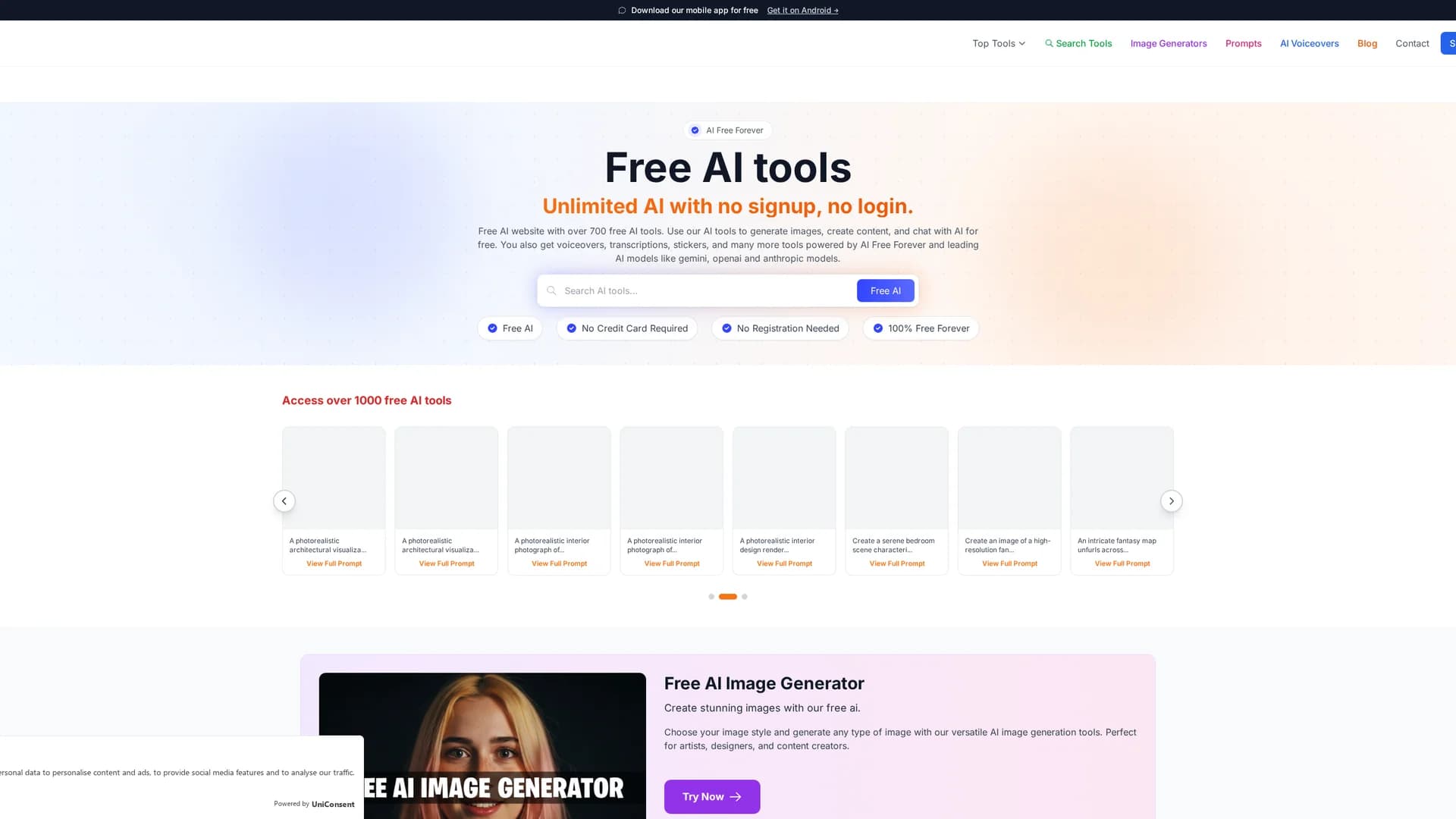 ai-free-forever homepage