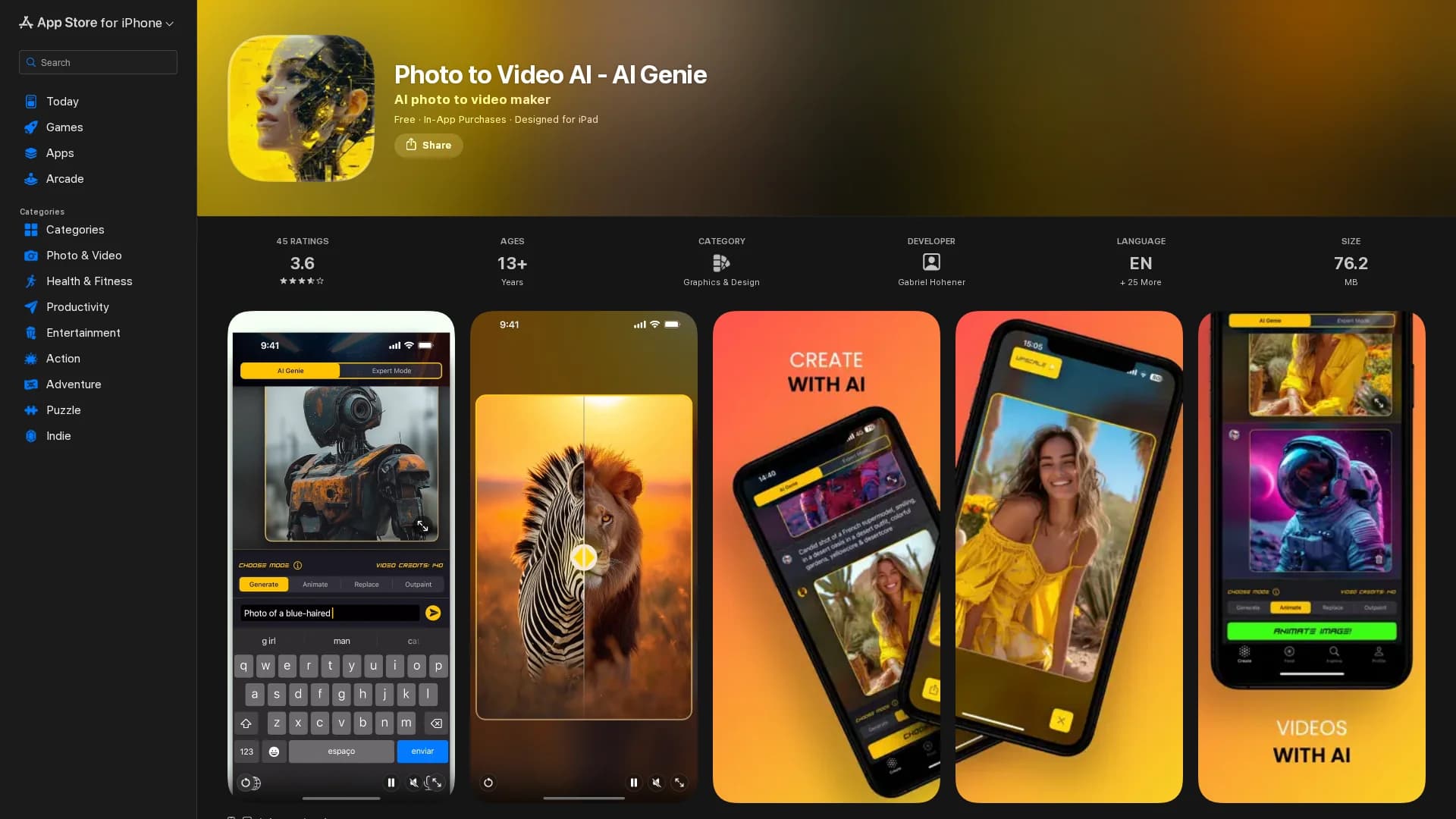 ai-genie-photo-art-generator homepage