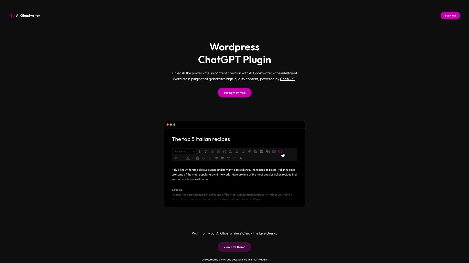 ai-ghostwriter homepage