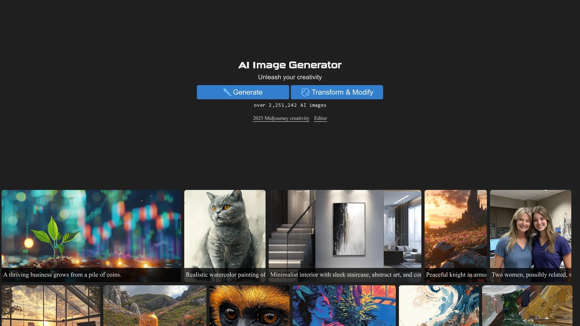 ai-image-generator-search homepage
