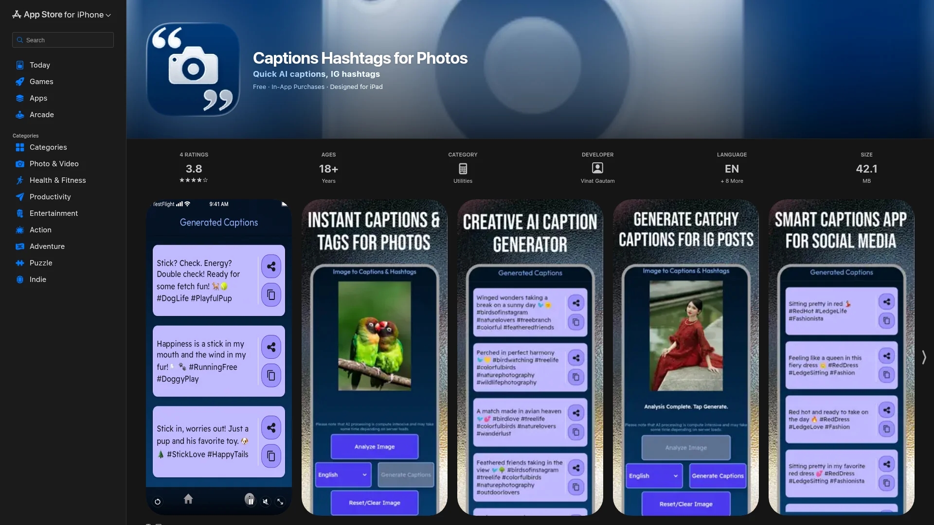 ai-image-to-captions-generator homepage