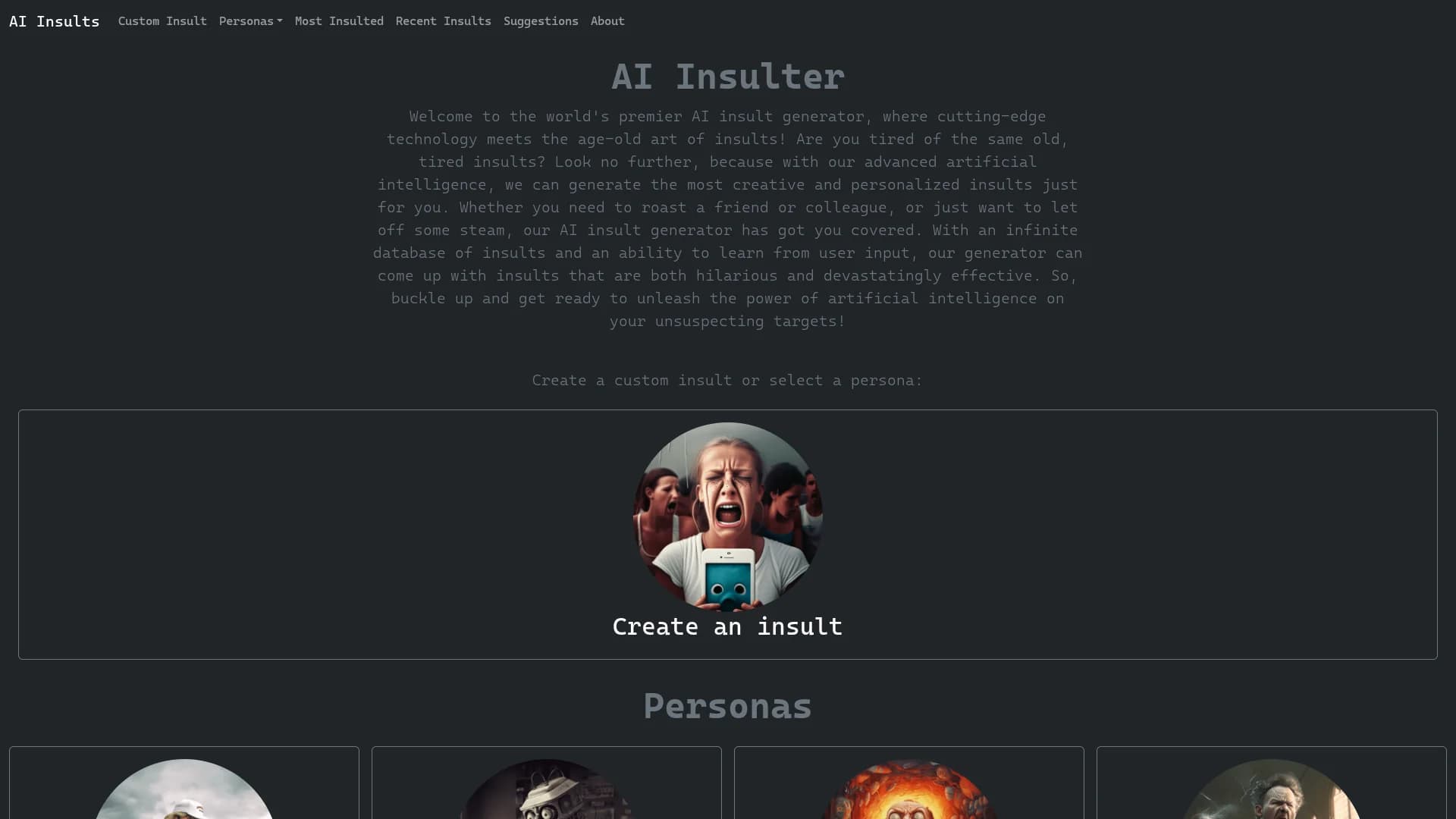 ai-insult-generator homepage