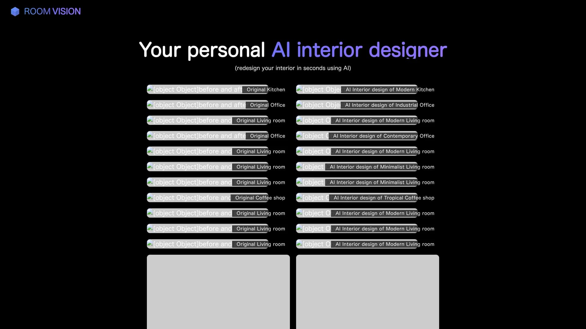 ai-interior homepage