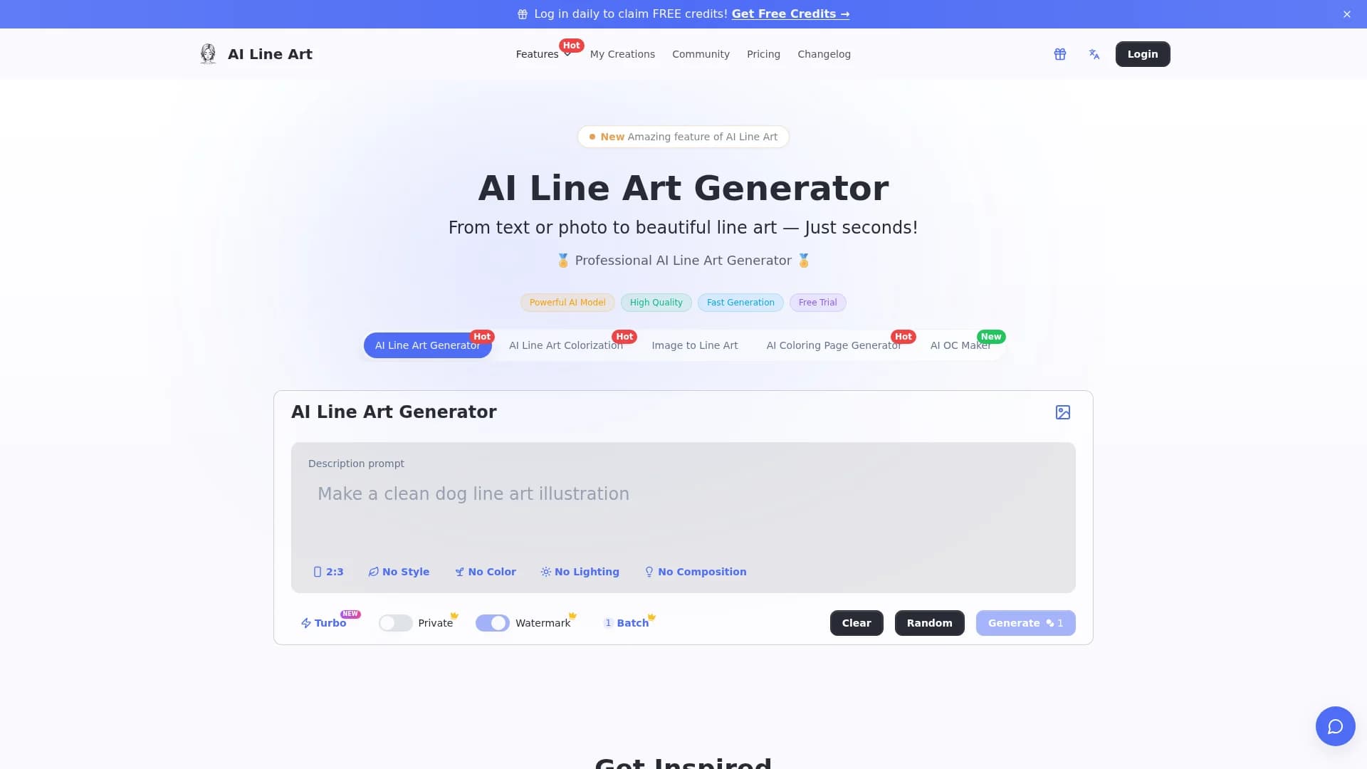 ai-line-art homepage