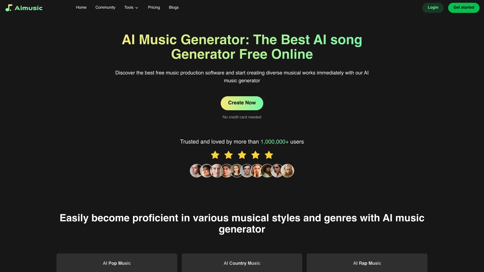 ai-music-fm homepage