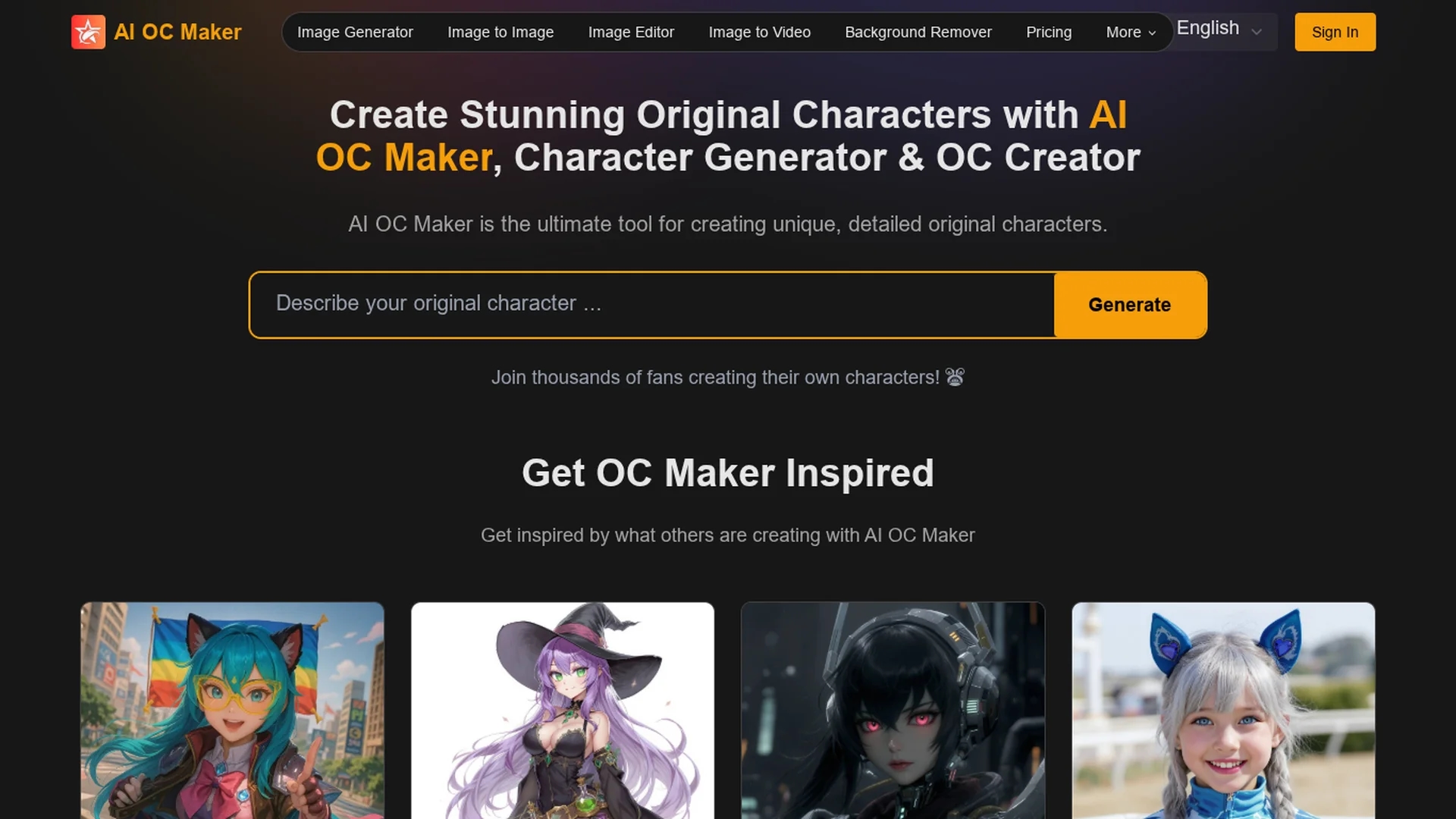 ai-oc-maker homepage