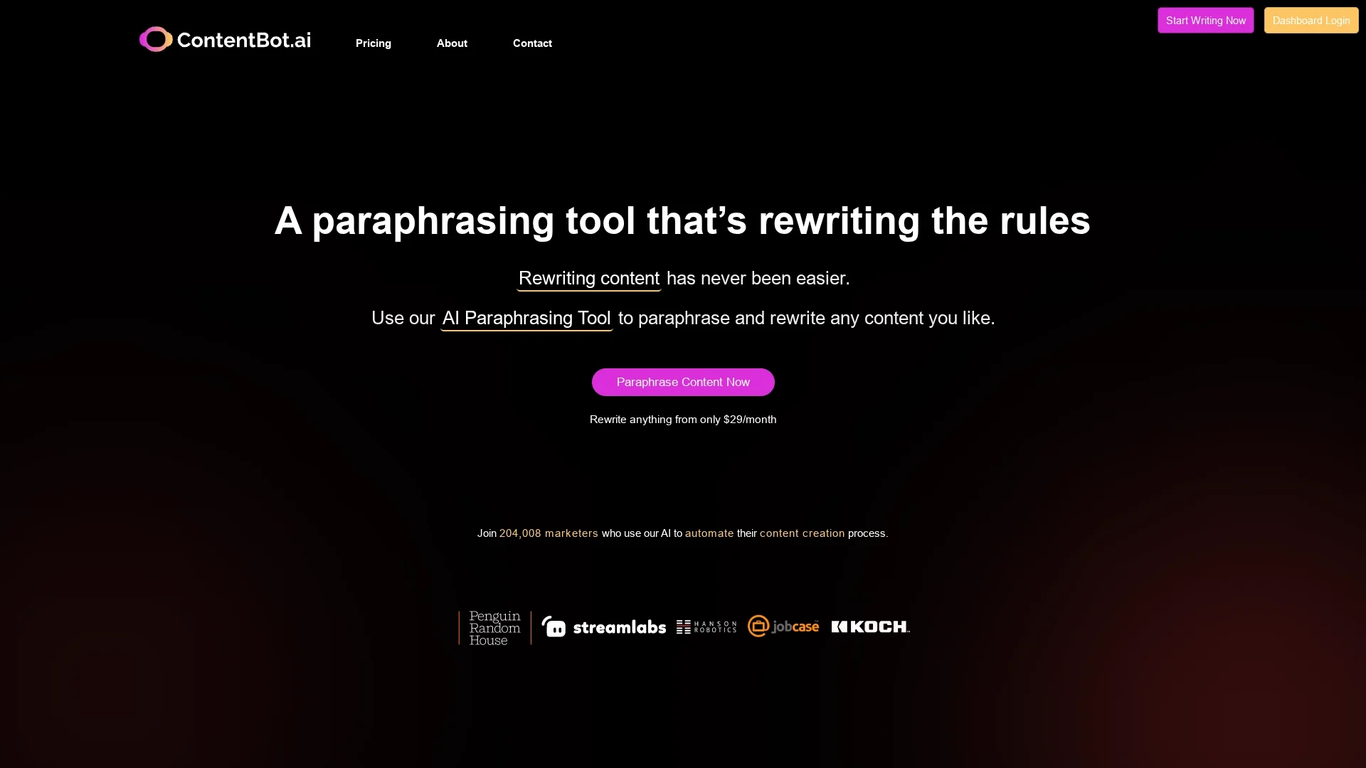 ai-paraphrasing-tool homepage