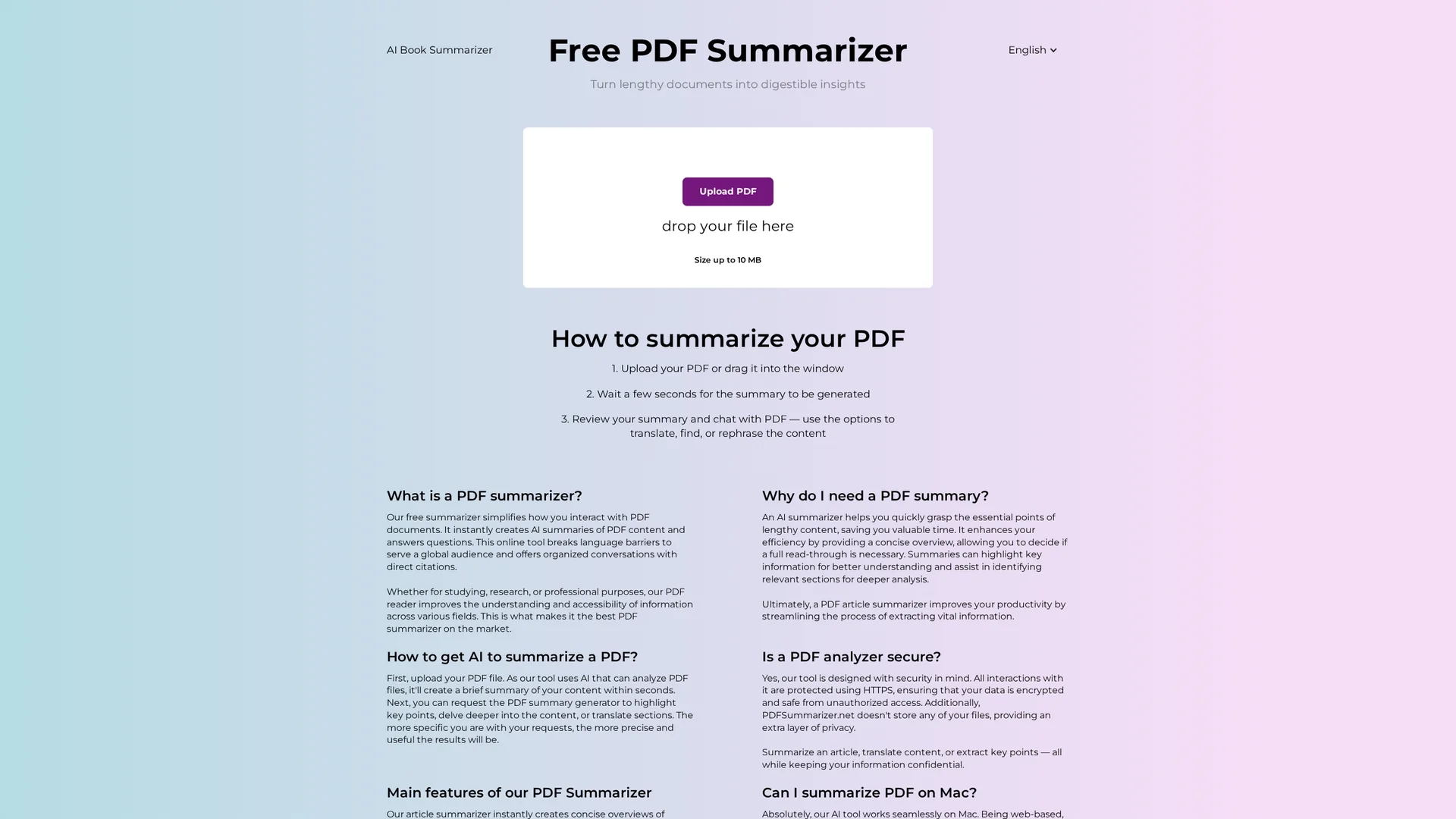 ai-pdf-summarizer homepage