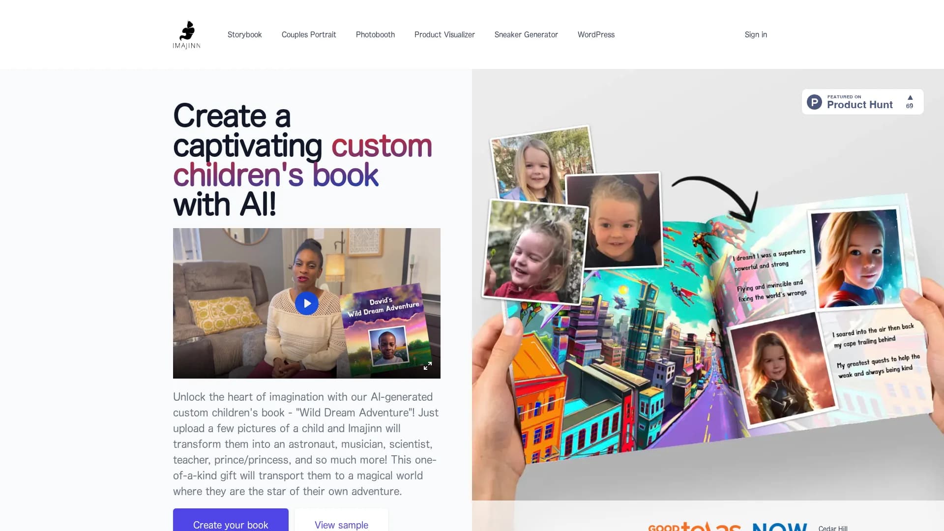 ai-personalized-children-s-book homepage