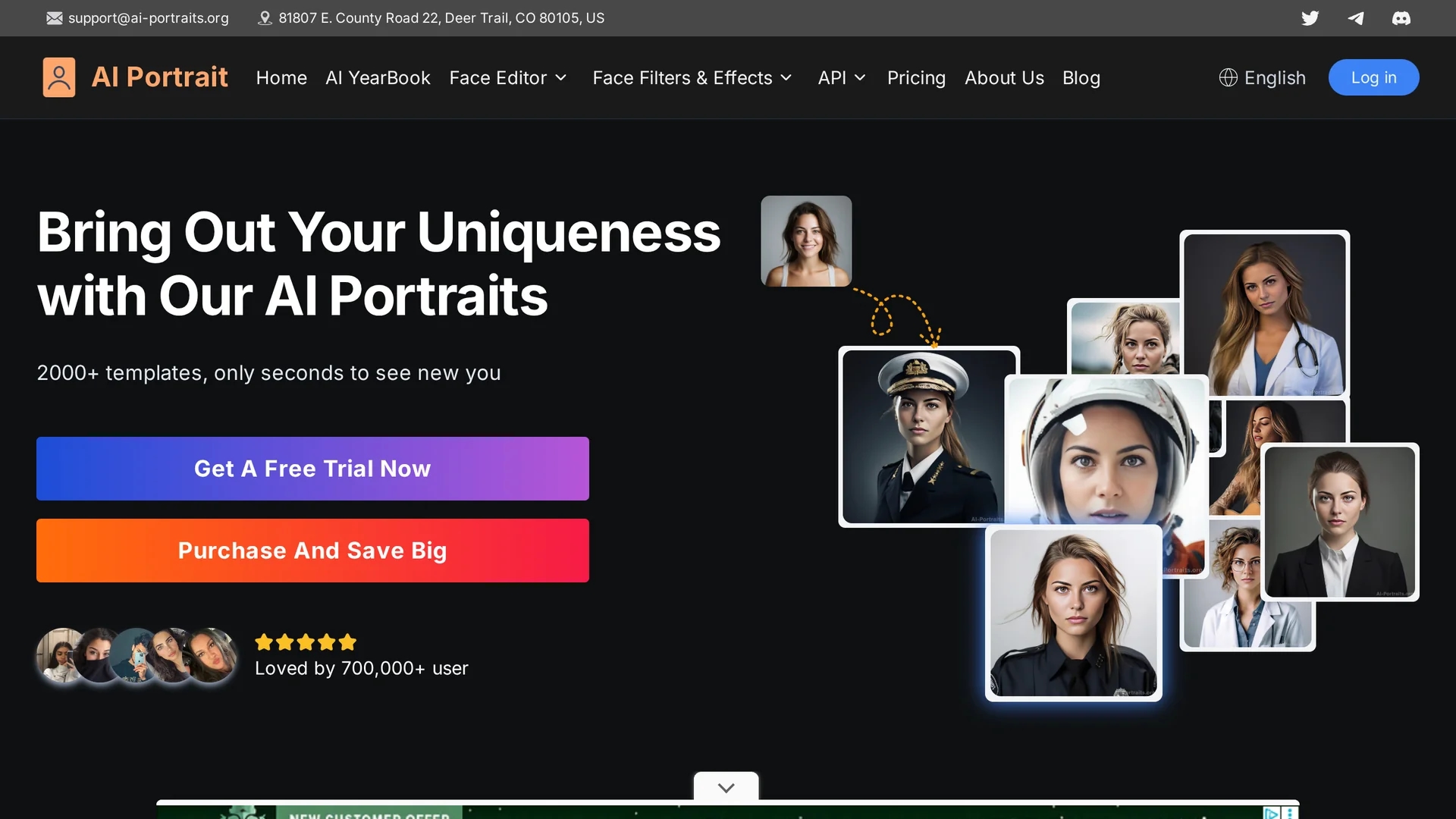 ai-portrait homepage