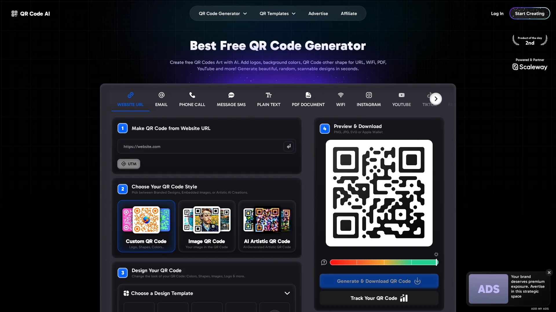 ai-powered-qr-code-generator homepage