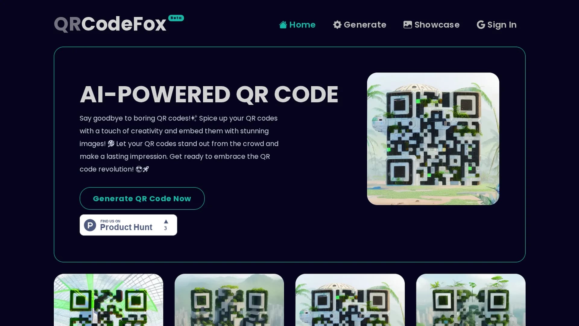 ai-powered-qr-code homepage