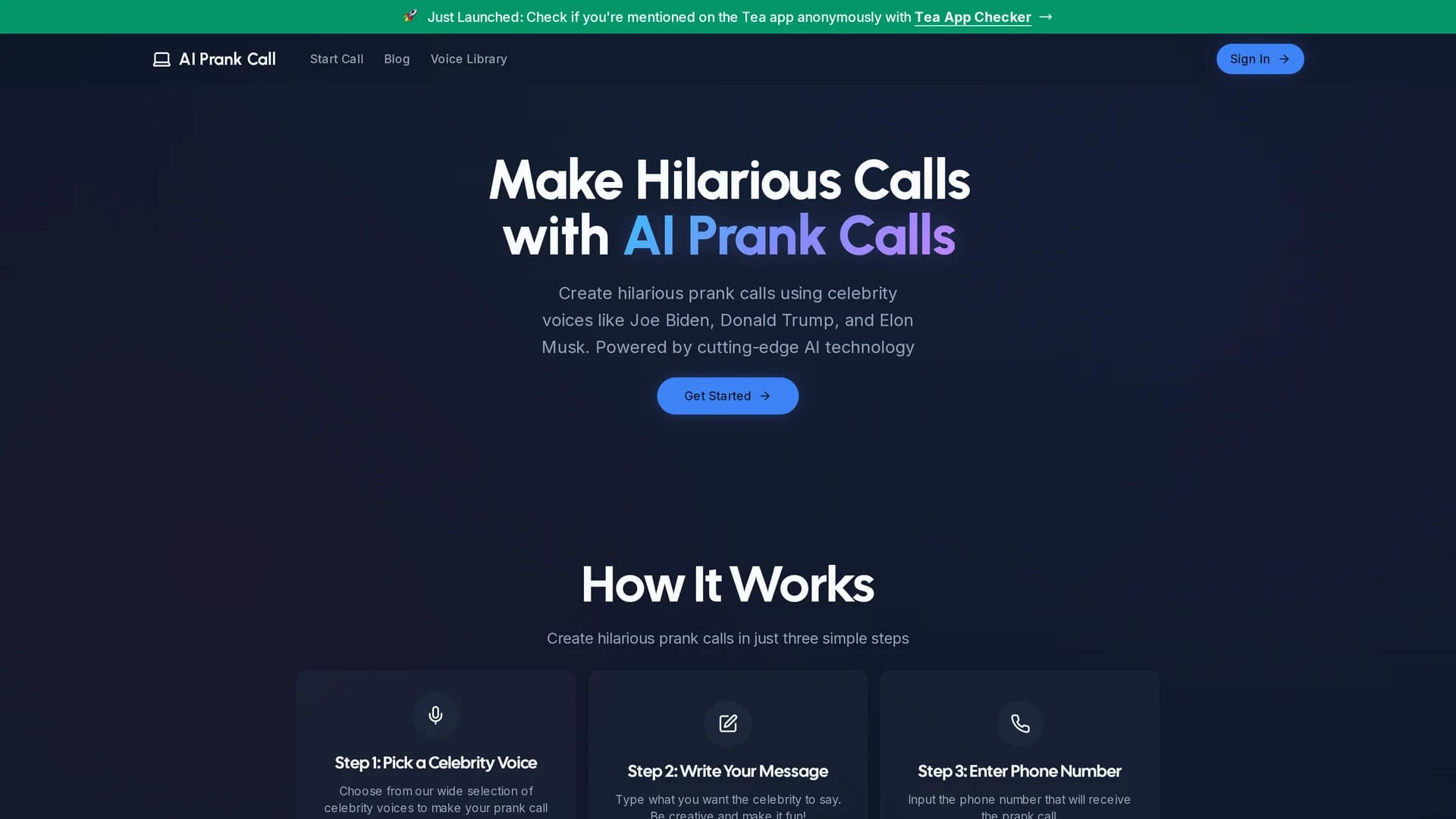 ai-prank-call homepage