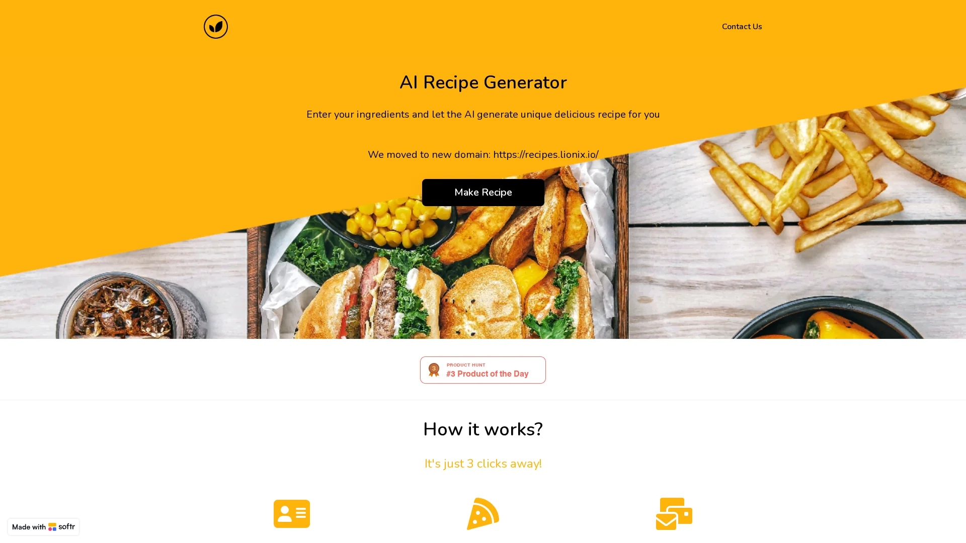 ai-recipe-generator homepage