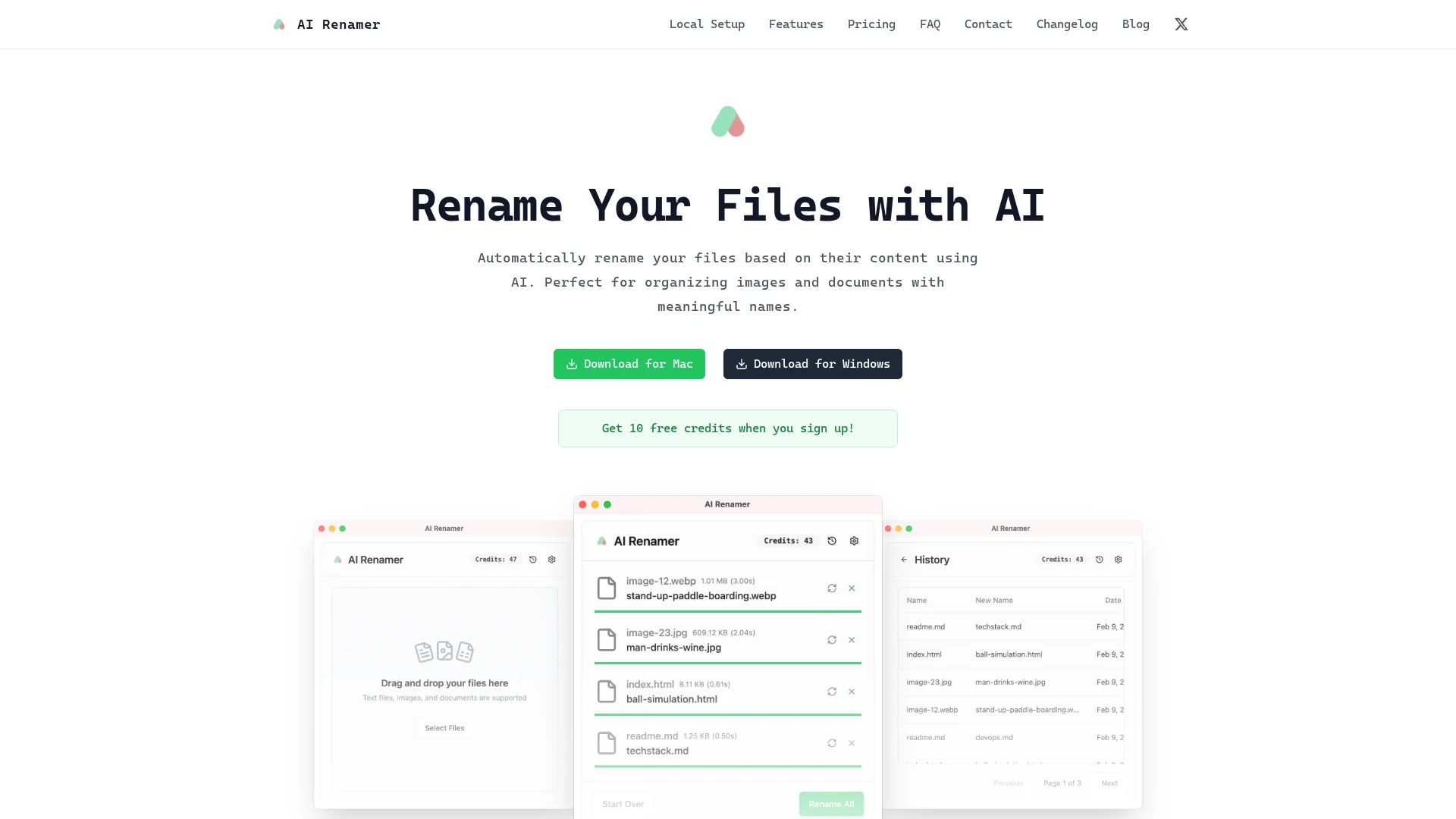 ai-renamer homepage