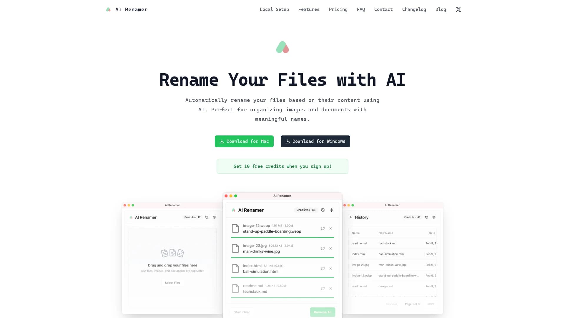 ai-renamer homepage