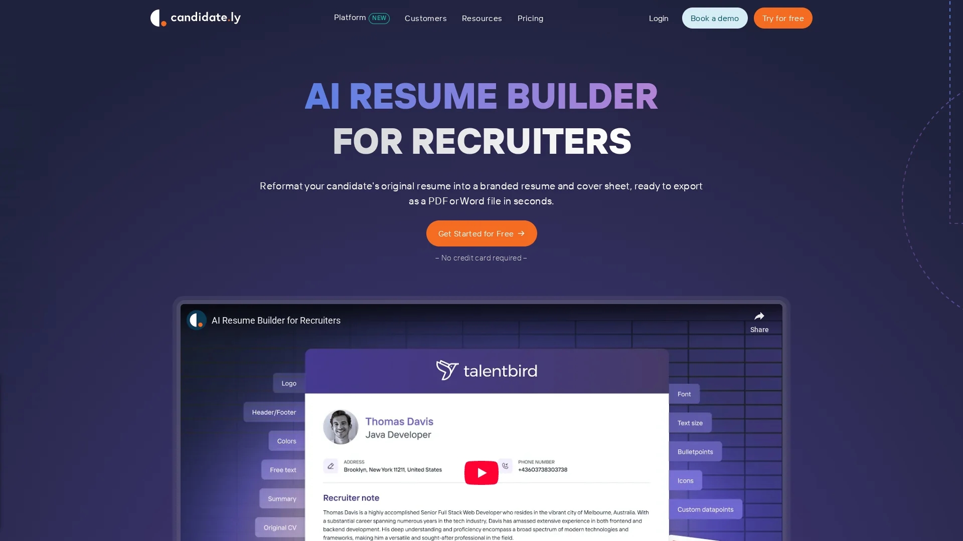 ai-resume-builder-candidately homepage