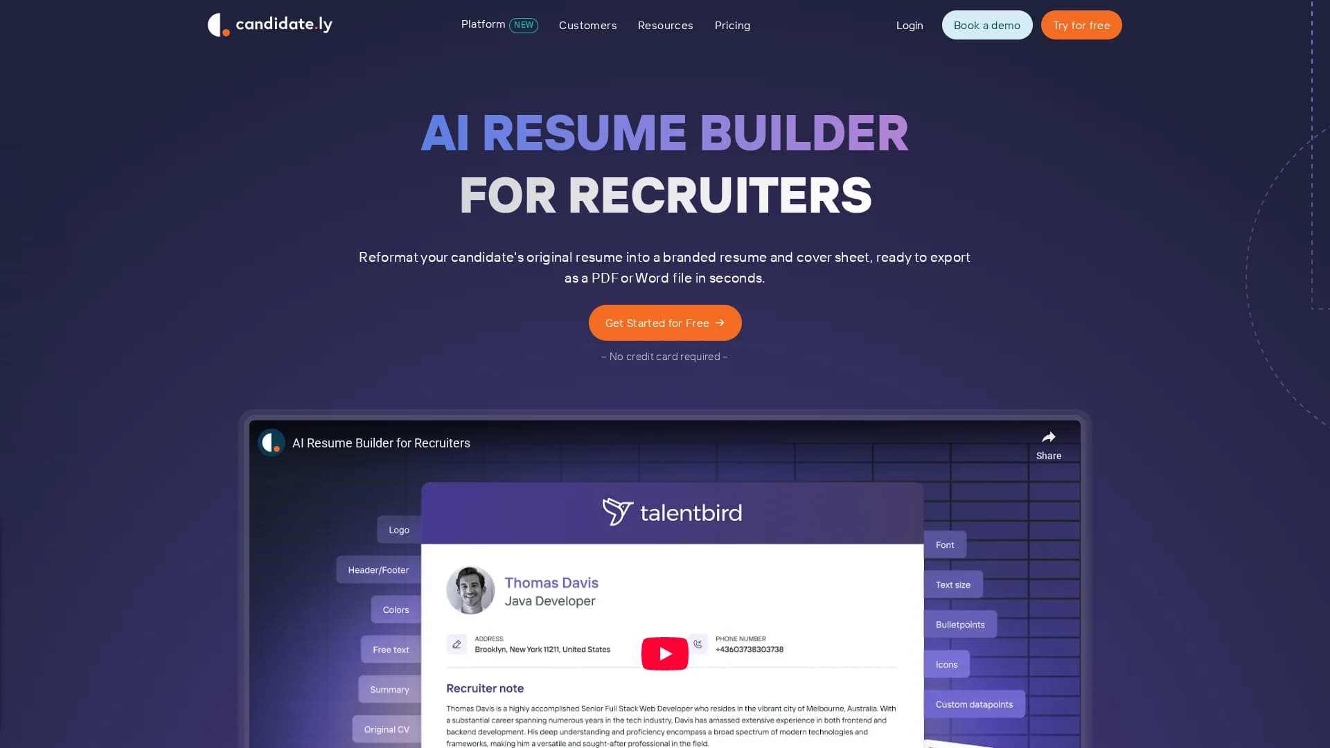 ai-resume-builder-candidately homepage