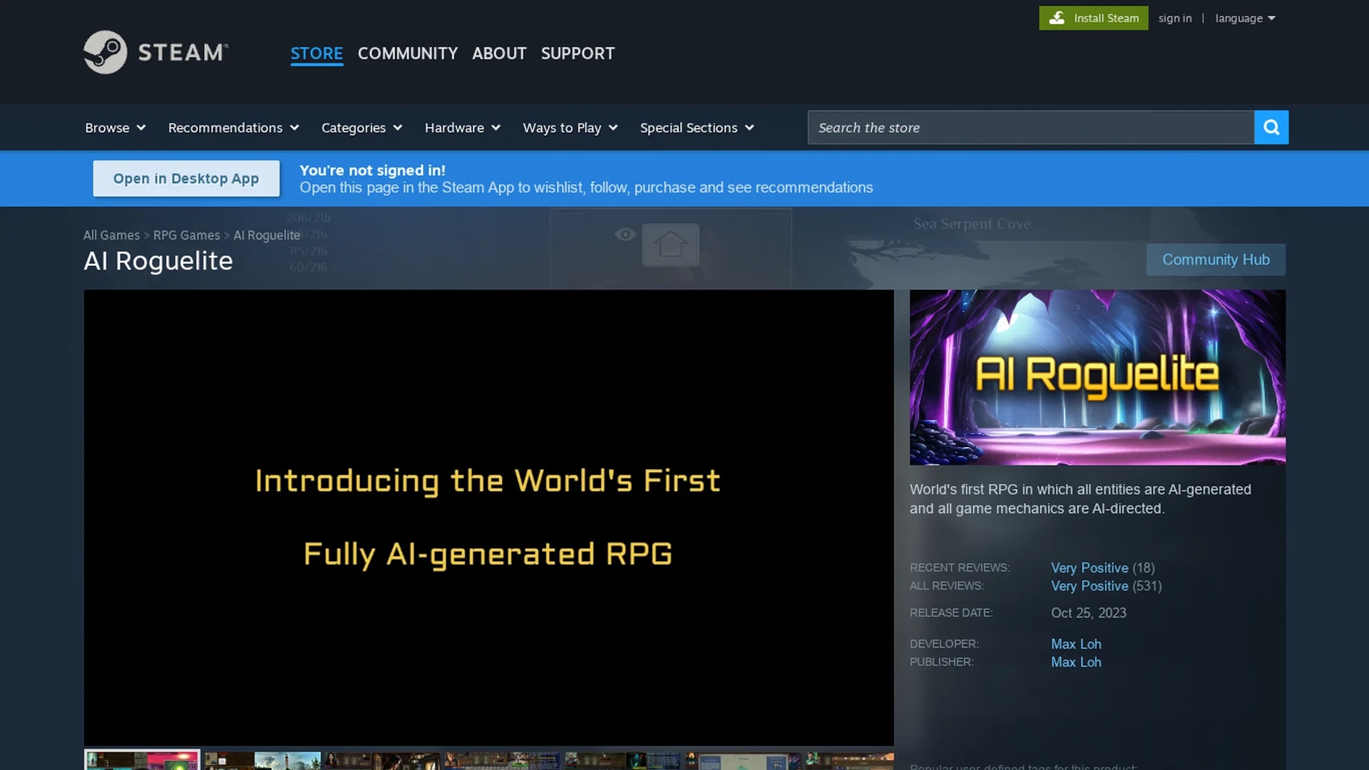 ai-roguelite homepage