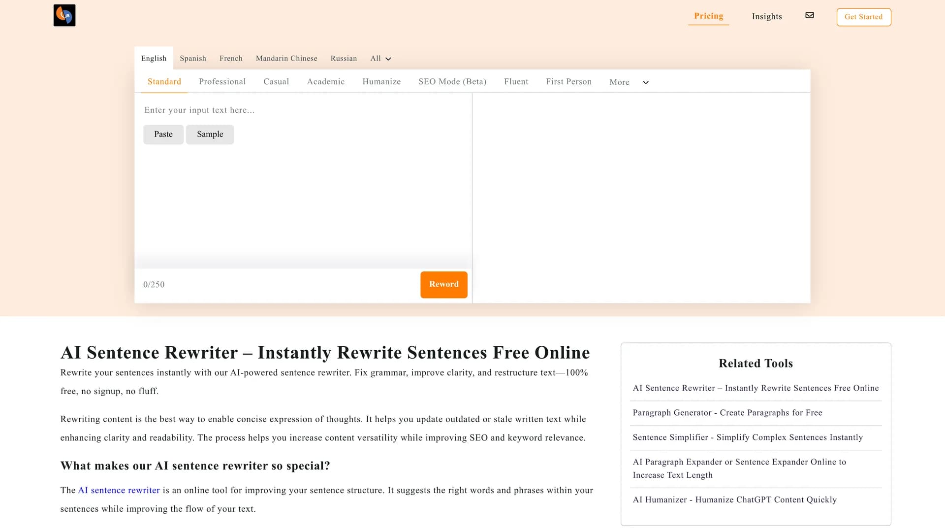 ai-sentence-rewriter homepage