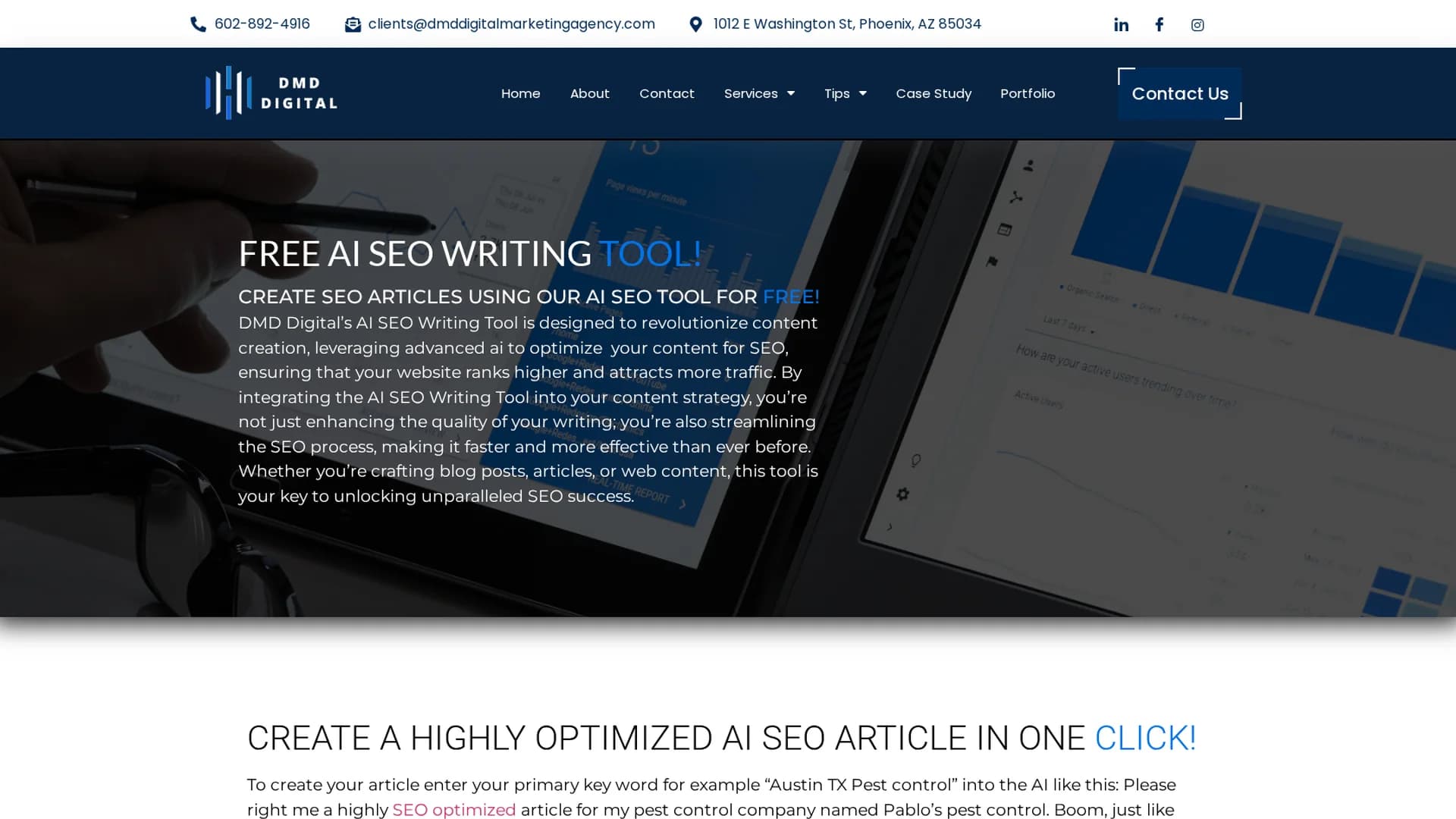 ai-seo-writing-tool homepage