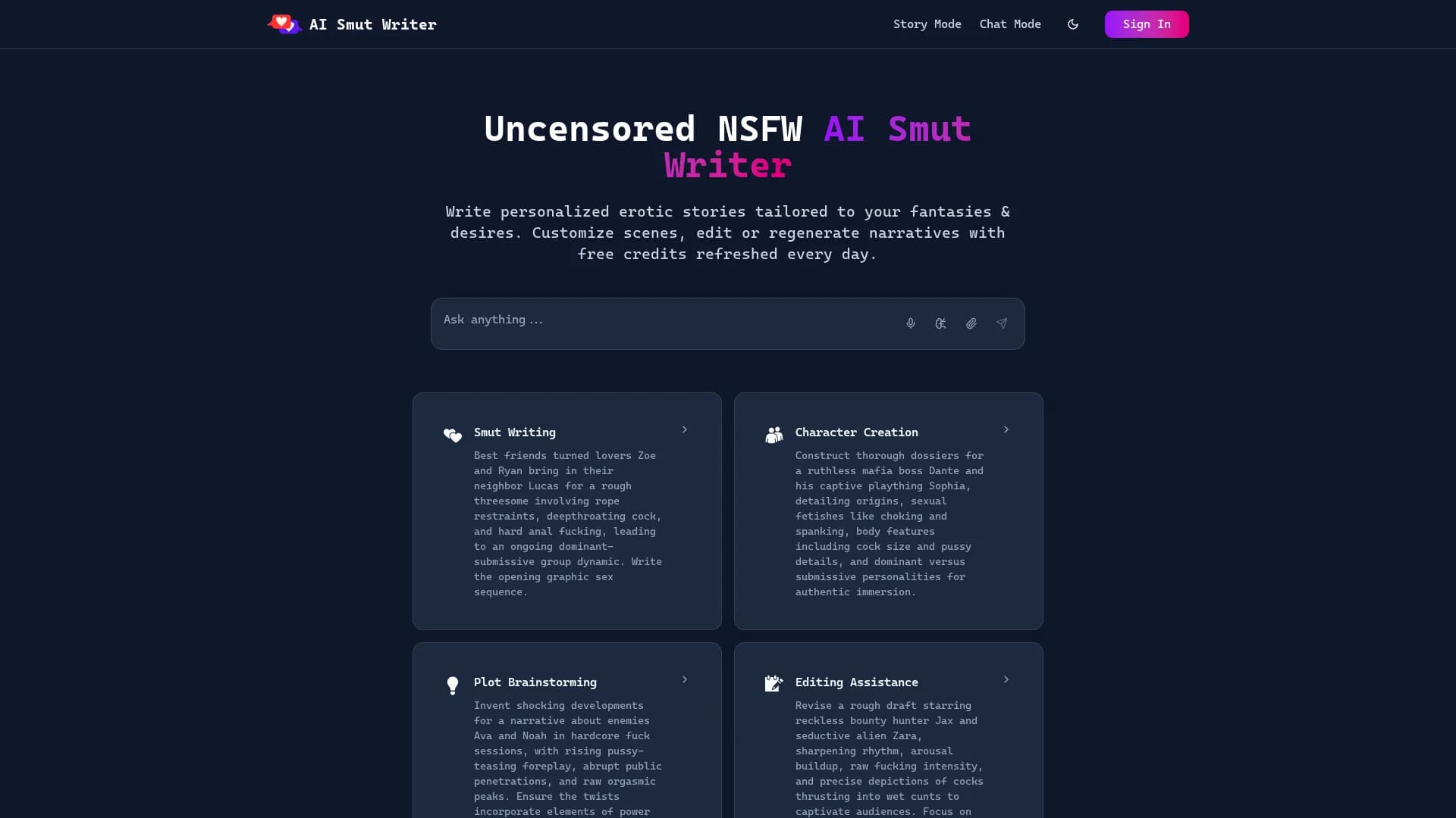 ai-smut-writer homepage