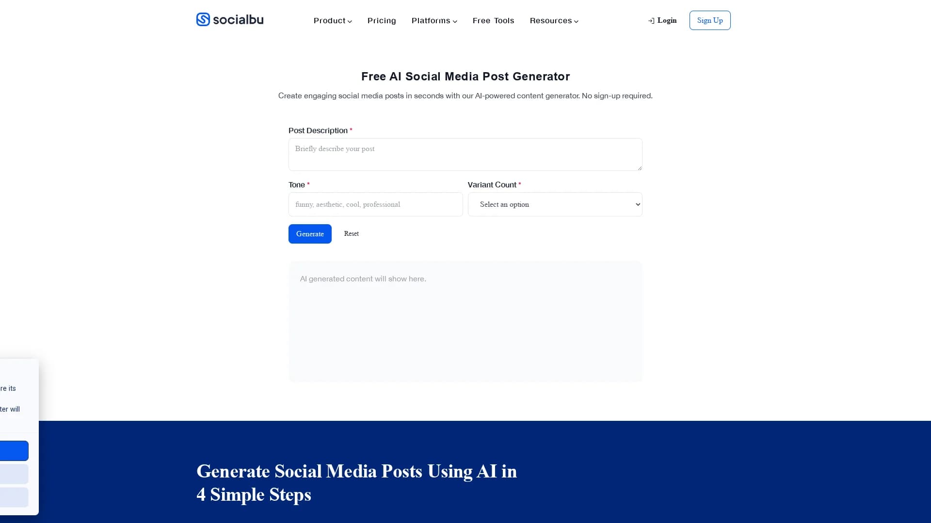 ai-social-media-post-writerby-socialblu homepage