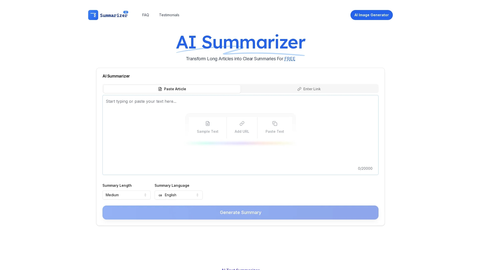 ai-summarizer-best homepage
