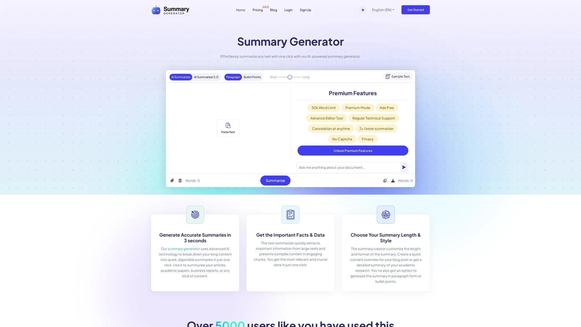 ai-summary-generator homepage
