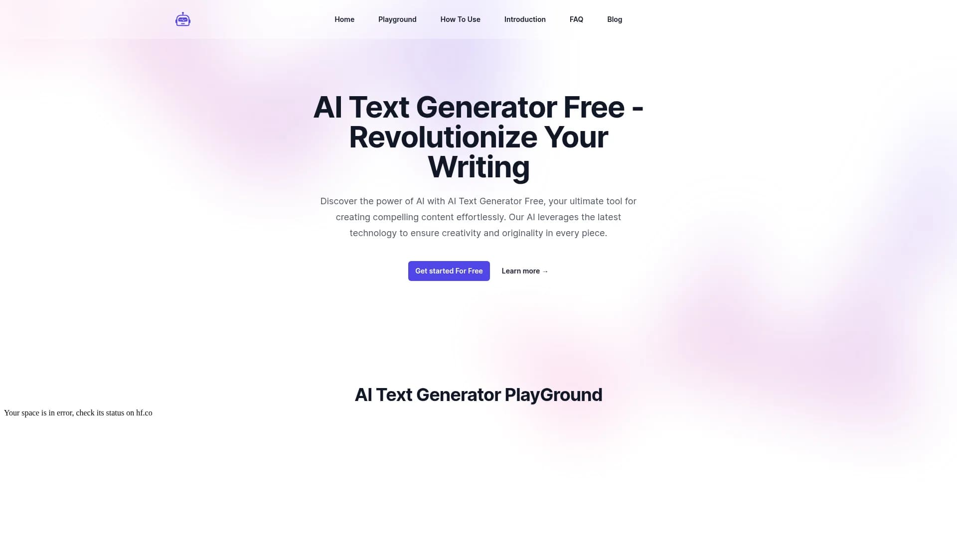 ai-text-generator homepage
