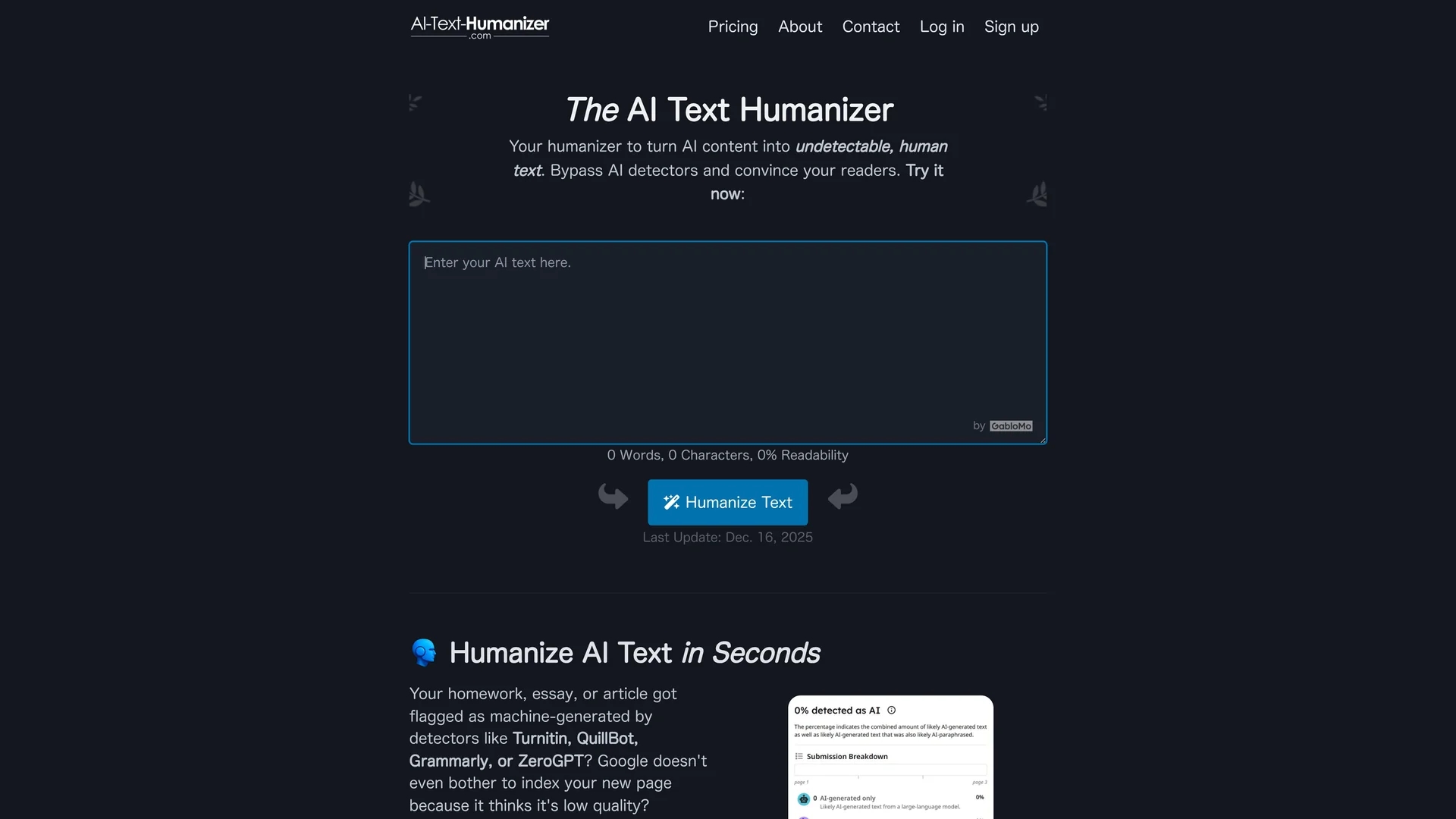 ai-text-humanizer-com homepage