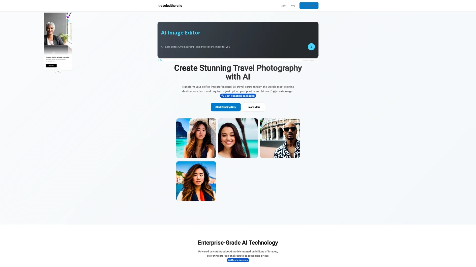 ai-travel-selfies homepage