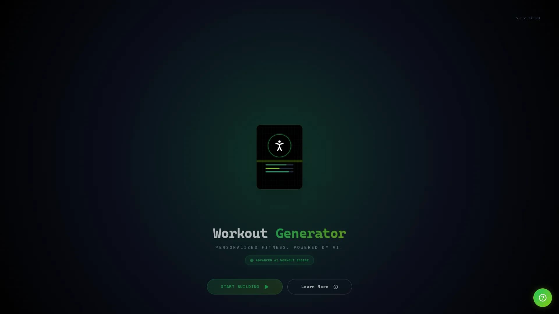 ai-workout-generator homepage