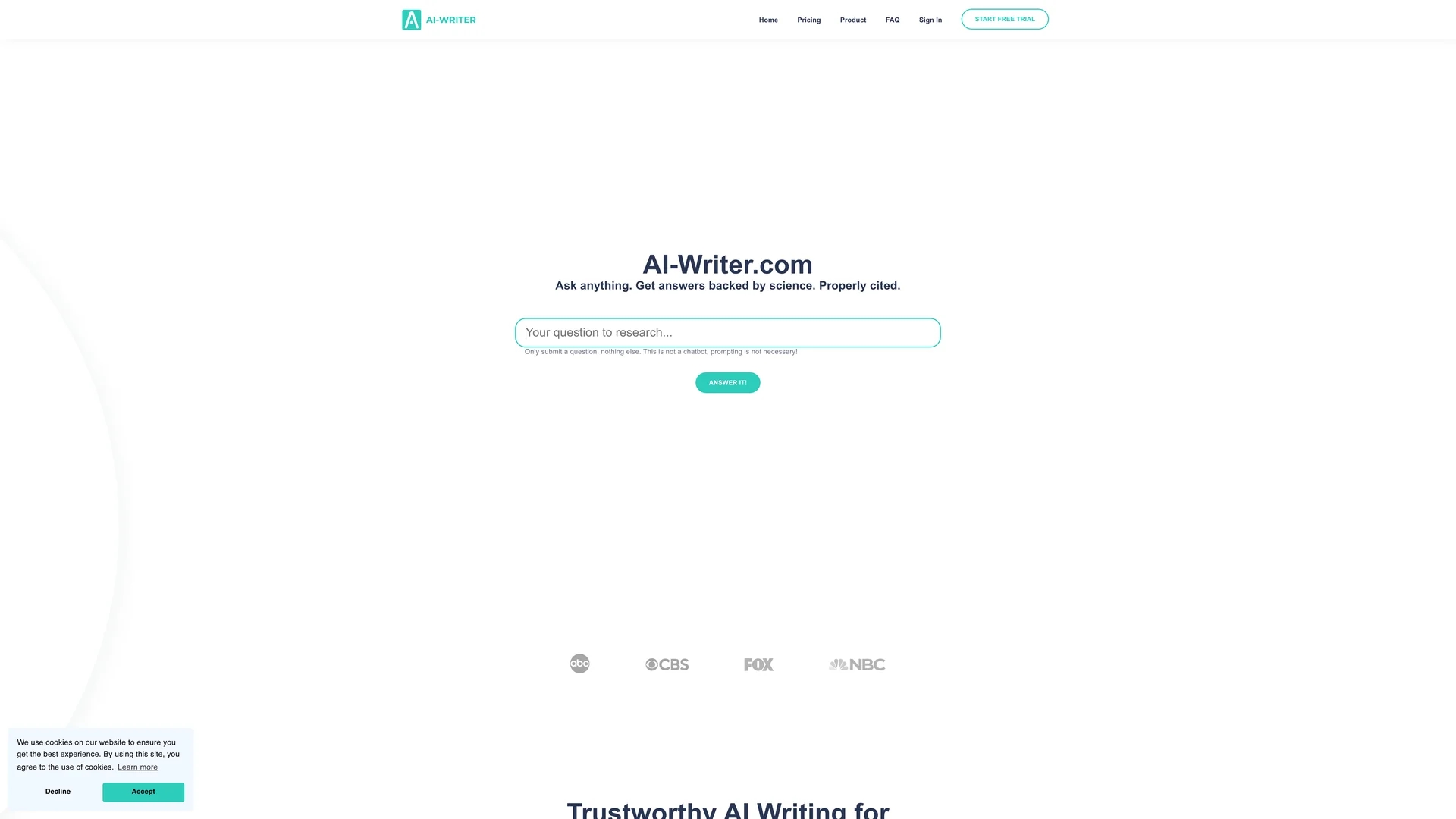 ai-writer homepage