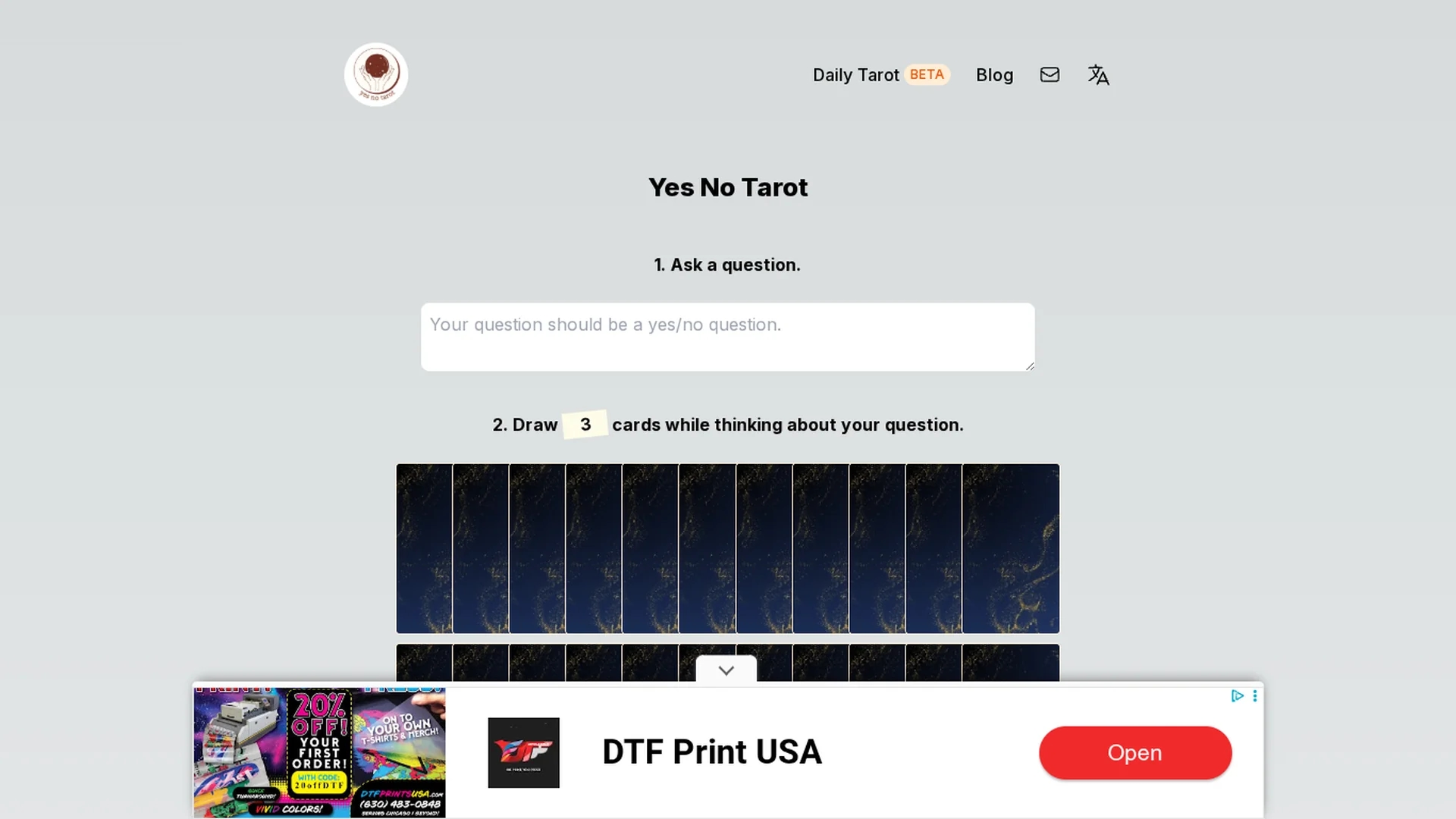 ai-yes-or-no-tarot homepage