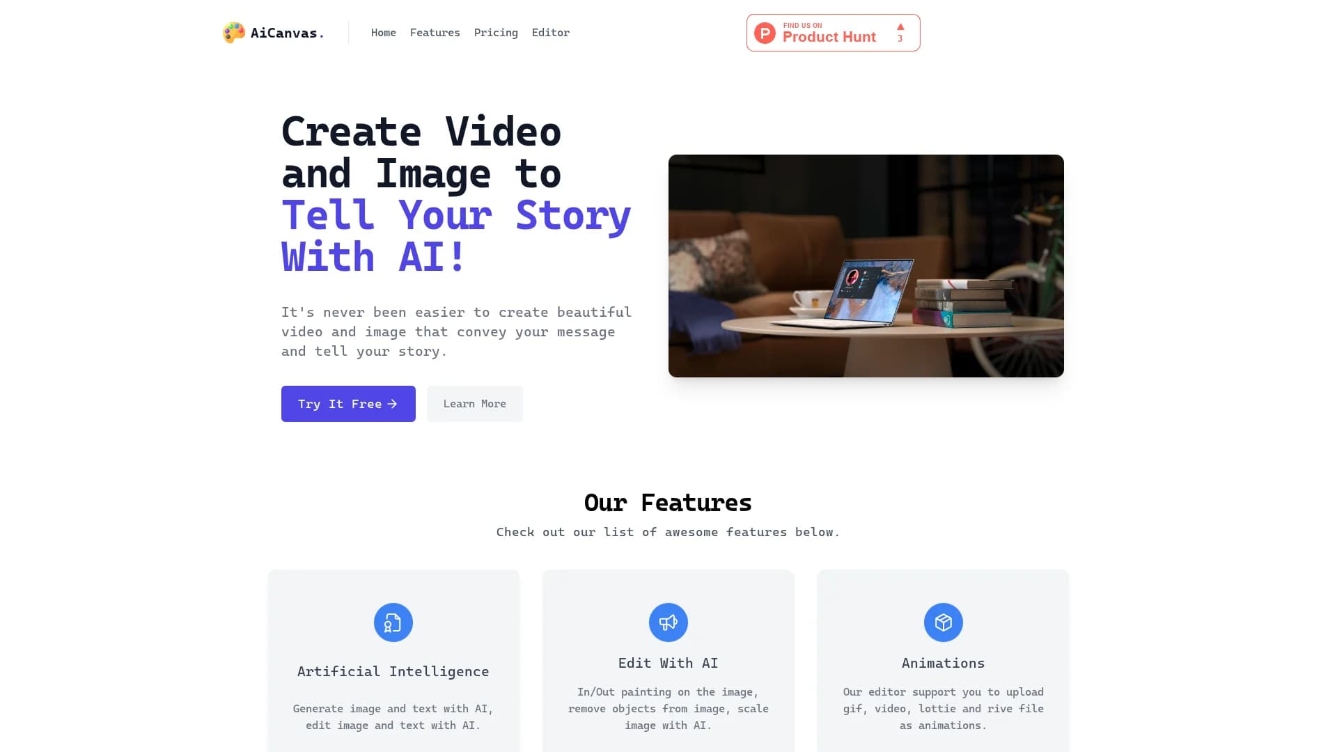 aicanvas homepage