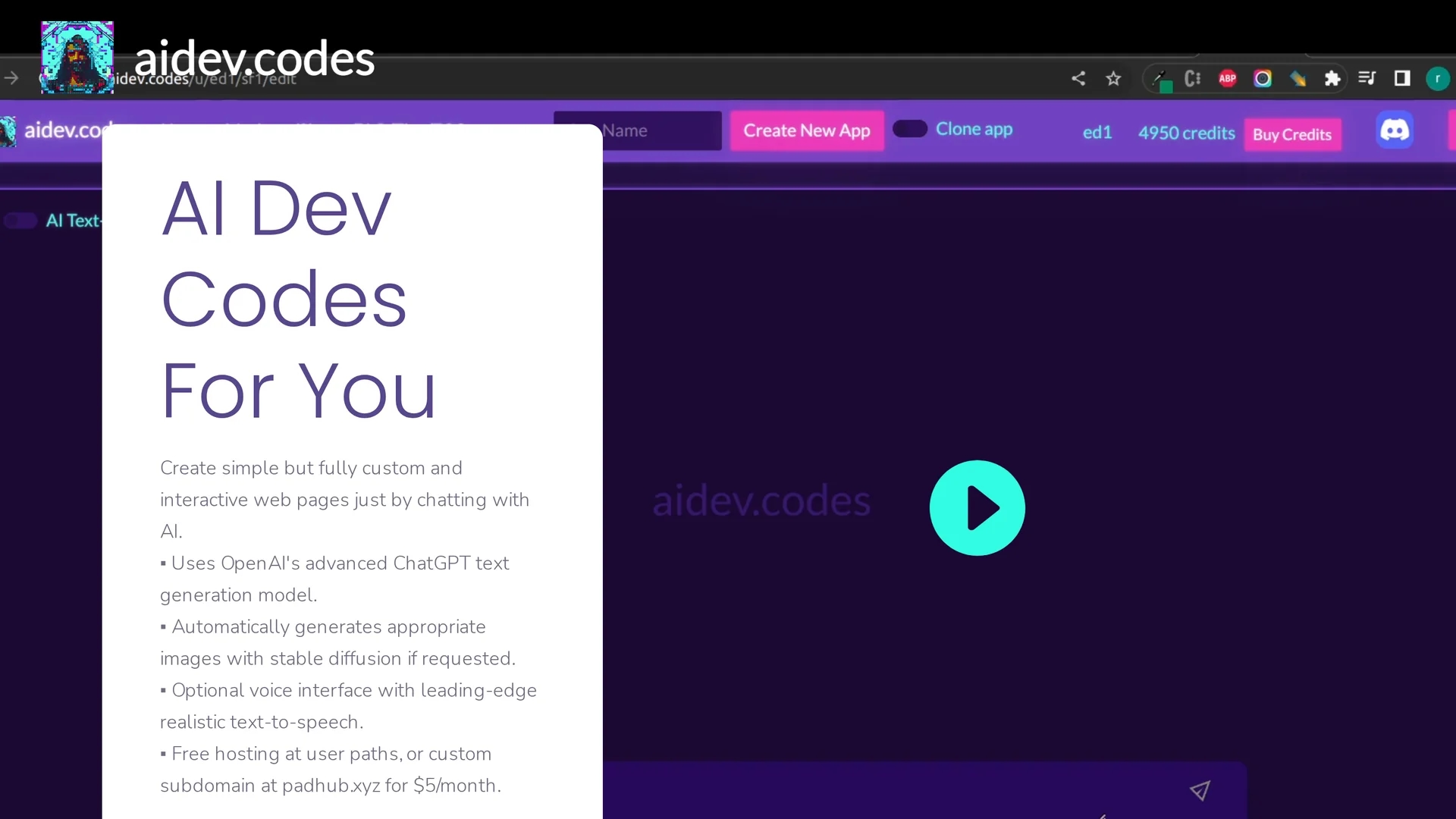 aidev-codes homepage