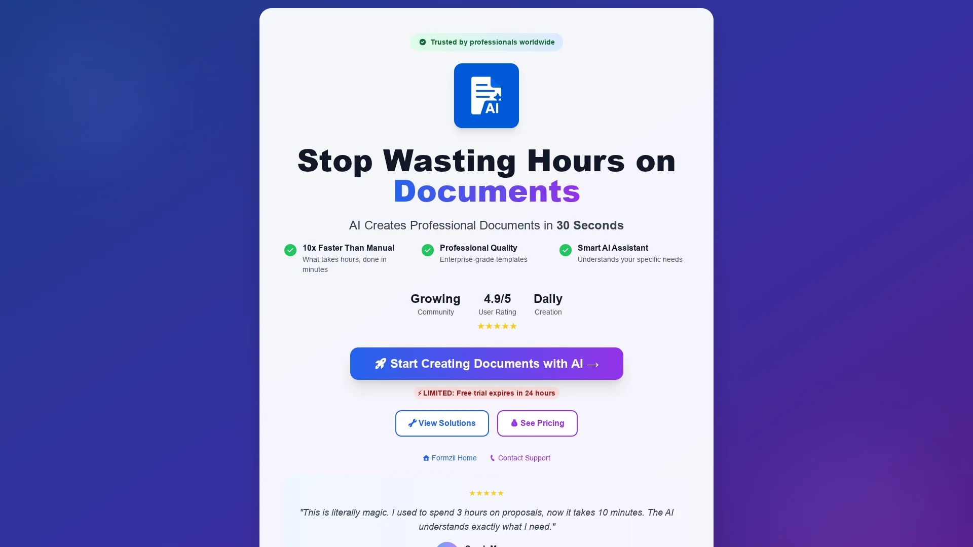aidocumentmaker homepage