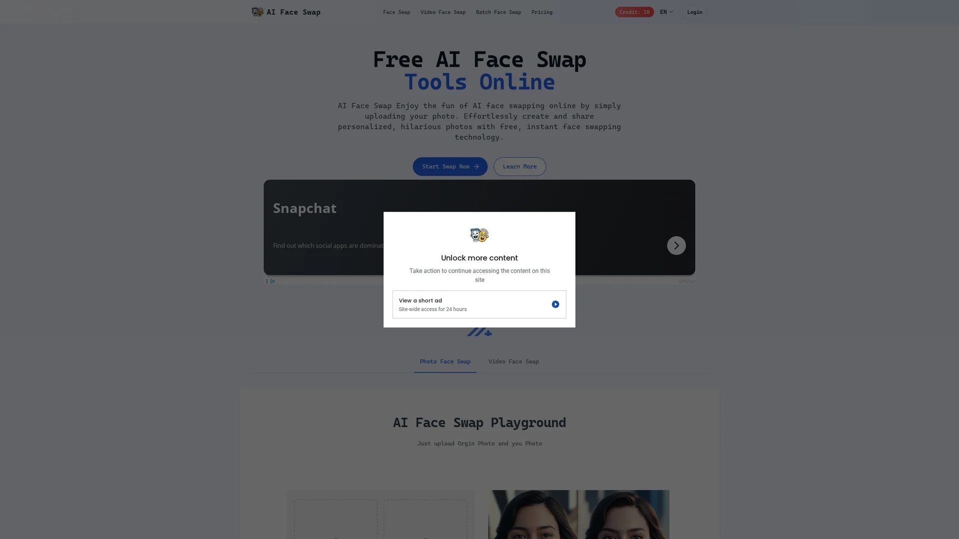 aifaceswap-ai homepage