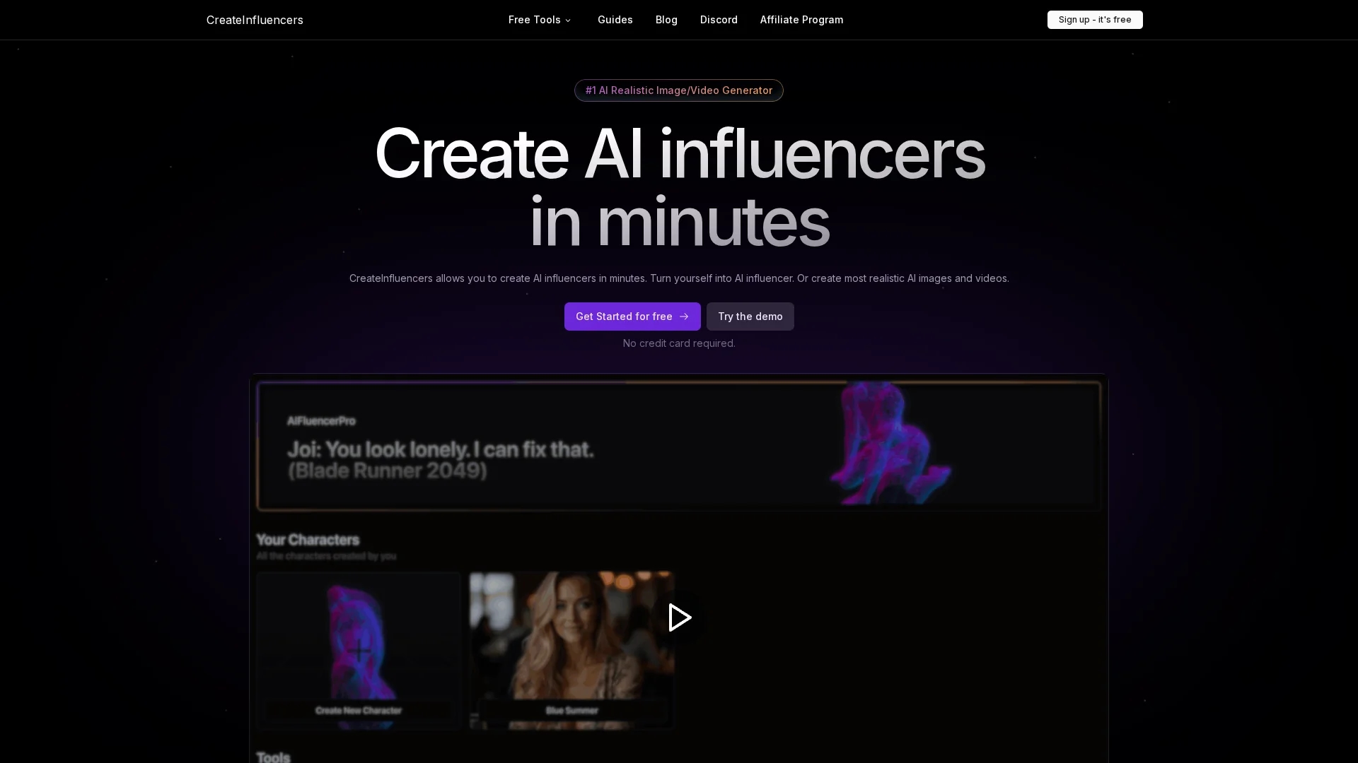 aifluencerpro homepage